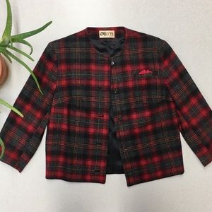 Vintage 1950s Pendleton Lined Wool Cropped Jacket